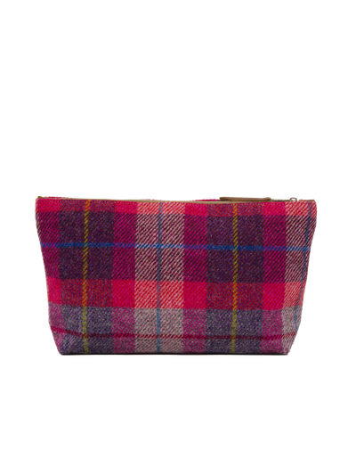 Harris Tweed Toiletries Bag A088 (Tan Leather)