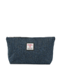 Harris Tweed Toiletries Bag - BC4 (Black Leather)