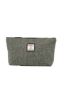 Harris Tweed Toiletries Bag - BC6 (Black Leather)