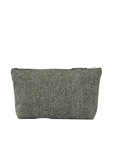 Harris Tweed Toiletries Bag - BC6 (Black Leather)
