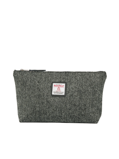 Harris Tweed Toiletries Bag HB1 (Black Leather)