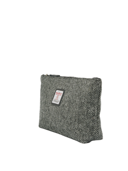 Harris Tweed Toiletries Bag HB1 (Black Leather)