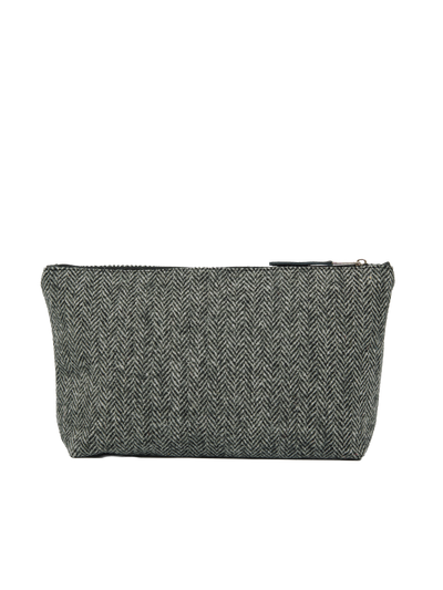 Harris Tweed Toiletries Bag HB1 (Black Leather)