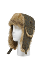 Harris Tweed Trapper Hat Brown/Green Herringbone w/Overcheck