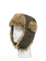 Harris Tweed Trapper Hat Brown/Green Herringbone w/Overcheck