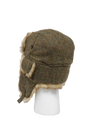 Harris Tweed Trapper Hat Brown Herringbone w/Overcheck