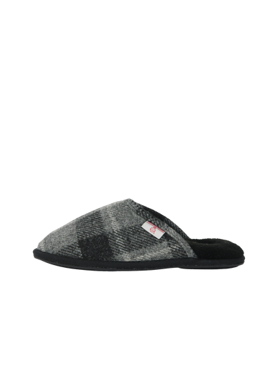 Harris Tweed William Slippers Black Tartan Check