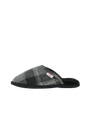 Harris Tweed William Slippers Black Tartan Check
