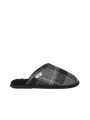 Harris Tweed William Slippers Black Tartan Check
