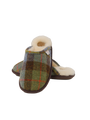Harris Tweed William Slippers Chocolate/Green Check