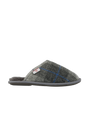 Harris Tweed William Slippers Grey/Charcoal Check (Grey)