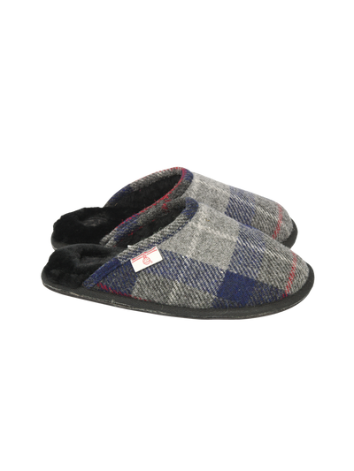 Harris Tweed William Slippers Navy/Black Check