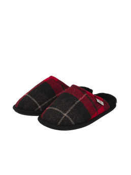 Harris Tweed William Slippers Red/Black Check
