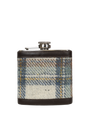 Harris Tweed Hip Flask - A0259 (Black Leather)