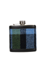 Harris Tweed Hip Flask - A0261 (Black Leather)