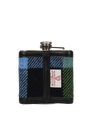 Harris Tweed Hip Flask - A0261 (Black Leather)