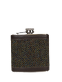 Harris Tweed Hip Flask - HB160 (Brown Leather)