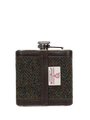 Harris Tweed Hip Flask - HB160 (Brown Leather)