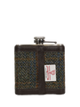 Harris Tweed Hip Flask - HB161 (Brown Leather)