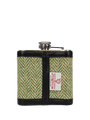 Harris Tweed Hip Flask - NHB1 (Black Leather)