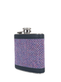 Harris Tweed Hip Flask - NHB2 (Navy Leather)