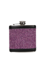 Harris Tweed Hip Flask - NHB3 (Black Leather)