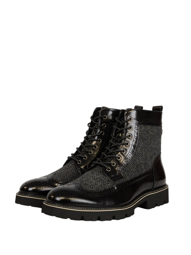 Harris Tweed Huntsman Boots - HB85 (Black)