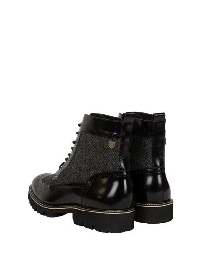 Harris Tweed Huntsman Boots - HB85 (Black)