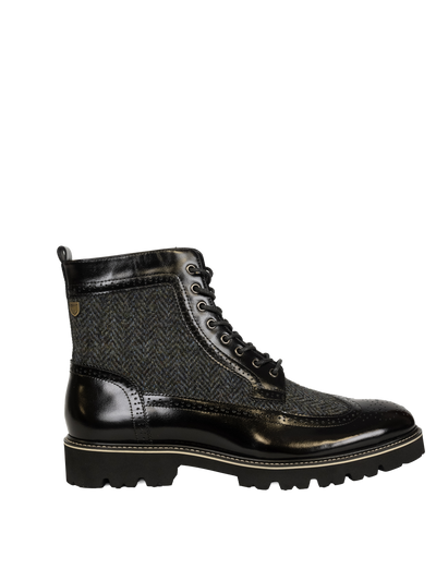 Harris Tweed Huntsman Boots - HB85 (Black)