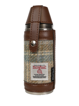 Harris Tweed Hunting Flask - Beige Stewart