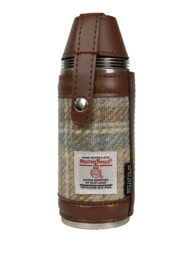 Harris Tweed Hunting Flask - Beige Stewart