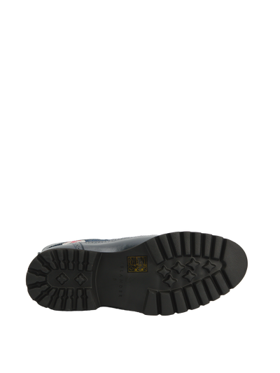 Harris Tweed Huntress Boots Navy Herringbone