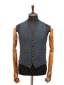 Harris Tweed Iain Waistcoat Blue Multi