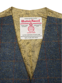 Harris Tweed Iain Waistcoat Blue Multi
