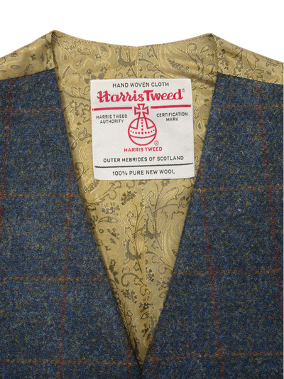 Harris Tweed Iain Waistcoat Blue Multi