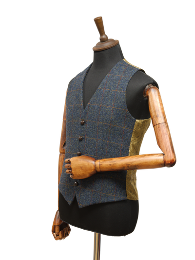 Harris Tweed Iain Waistcoat Blue Multi