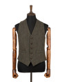 Harris Tweed Iain Waistcoat - Forest Green Herringbone