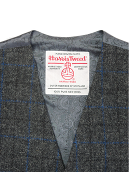 Harris Tweed Iain Waistcoat Grey Windowpane