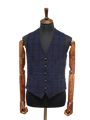 Harris Tweed Iain Waistcoat - Navy Block Check