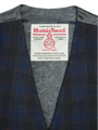 Harris Tweed Iain Waistcoat - Navy Block Check