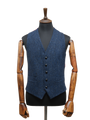 Harris Tweed Iain Waistcoat Navy Herringbone