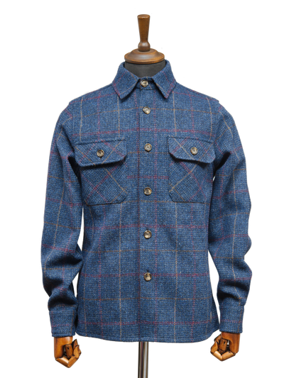 Harris Tweed Jack Overshirt Blue Check