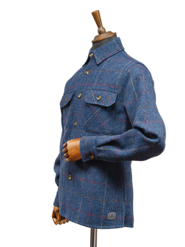 Harris Tweed Jack Overshirt - Blue Check