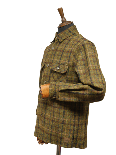 Harris Tweed Jack Overshirt - Olive/Green Multi