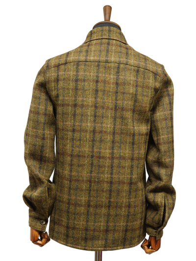 Harris Tweed Jack Overshirt - Olive/Green Multi