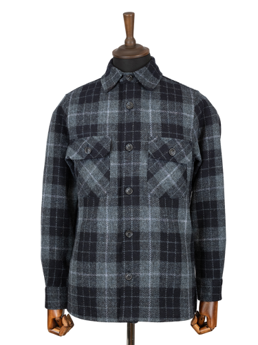 Harris Tweed Jack Overshirt - Navy Blanket Check