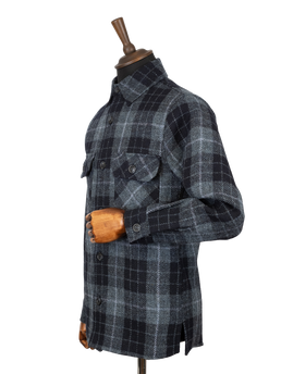 Harris Tweed Jack Overshirt - Navy Blanket Check