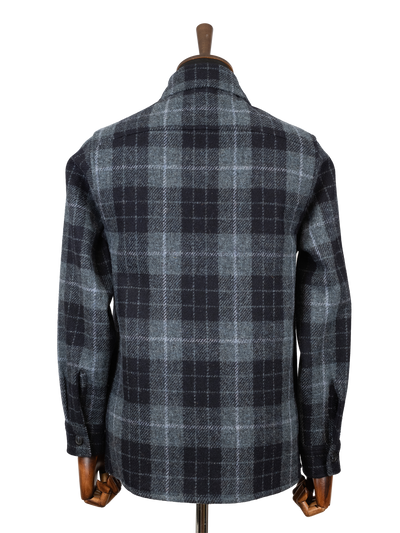 Harris Tweed Jack Overshirt - Navy Blanket Check