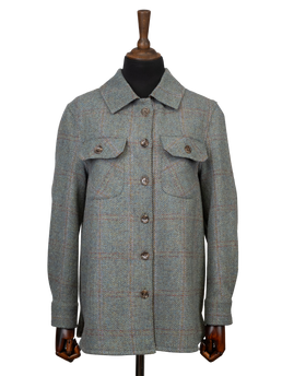 Harris Tweed Jackie Overshirt - Teal Check