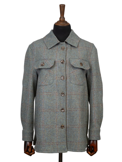 Harris Tweed Jackie Overshirt - Teal Check